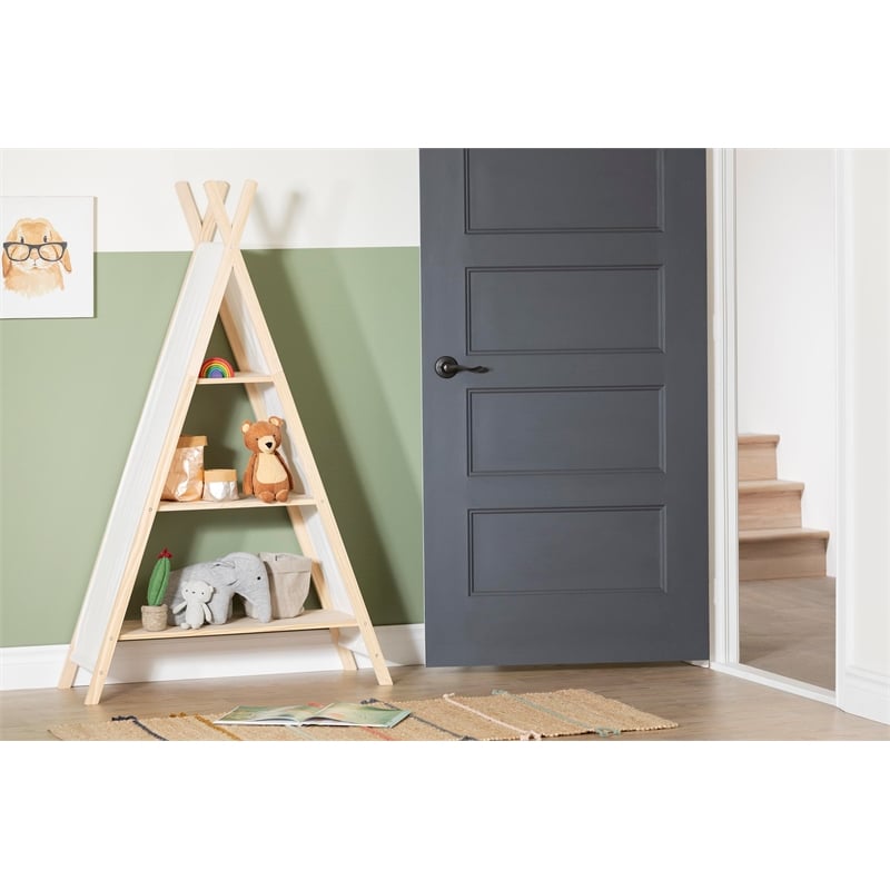 Sweedi Teepee Shelving Unit-Natural Cotton and Pine-South Shore