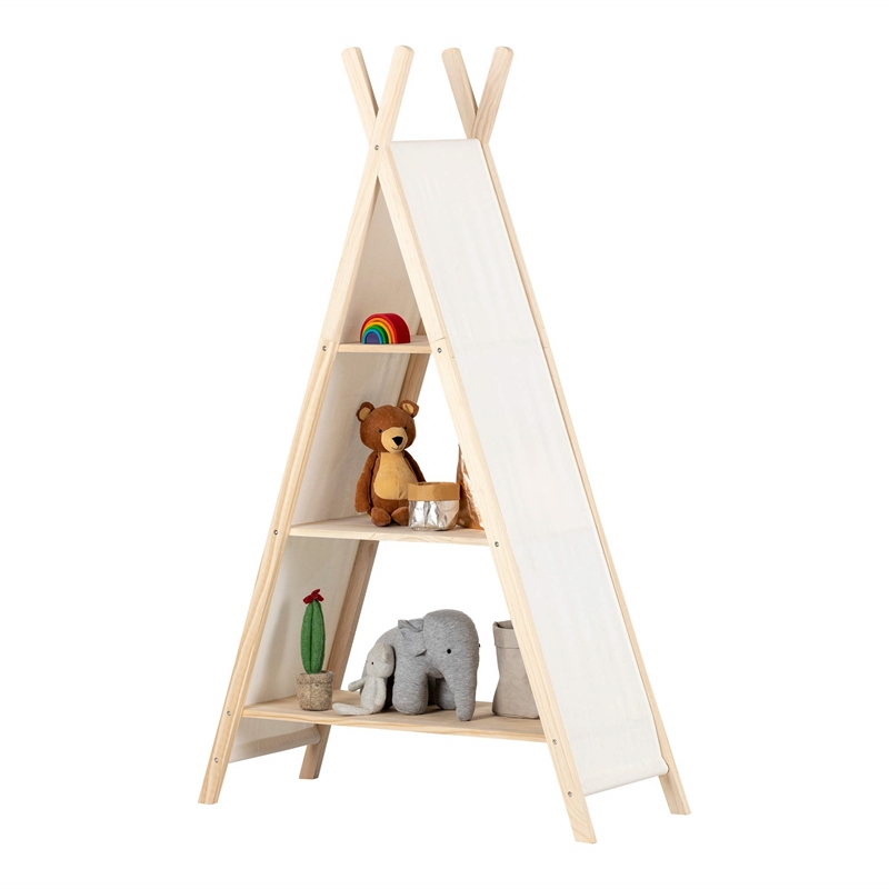 Sweedi Teepee Shelving Unit-Natural Cotton and Pine-South Shore