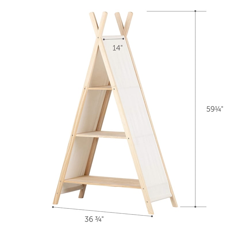 Sweedi Teepee Shelving Unit-Natural Cotton and Pine-South Shore