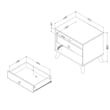 Yodi 2-Drawer Nightstand-Natural Walnut and Pure White-South Shore