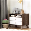 Yodi 2-Drawer Nightstand-Natural Walnut and Pure White-South Shore