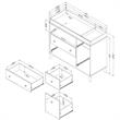 Yodi Changing Table with Drawers-Natural Walnut and Pure White-South Shore