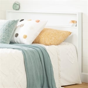 Kanagane Headboard with Shelf-Full/Queen-Pure White-South Shore
