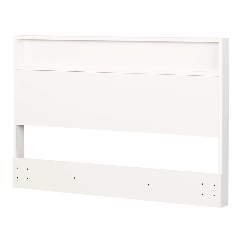 Kanagane Headboard with Shelf-Full/Queen-Pure White-South Shore