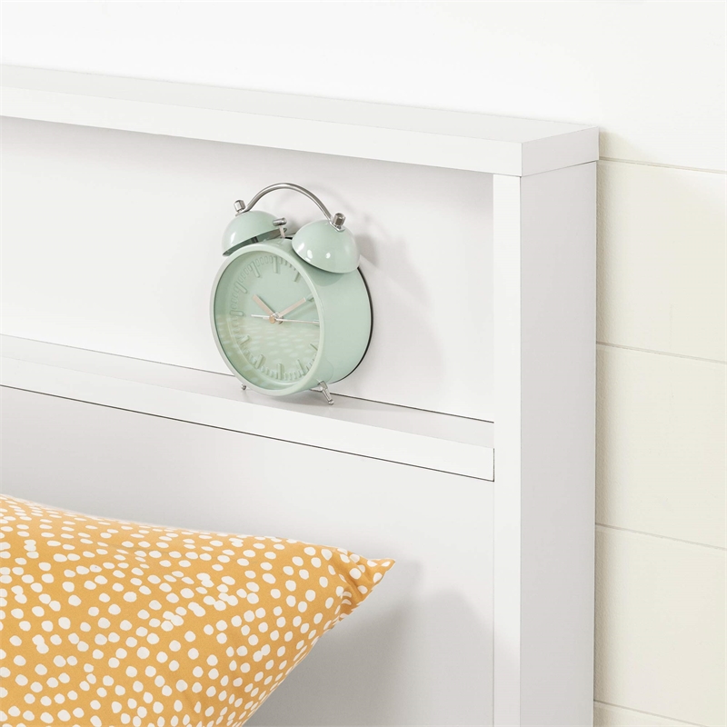 Kanagane Headboard with Shelf-Full/Queen-Pure White-South Shore