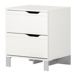 kanagane 2-drawer nightstand -pure white-south shore