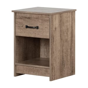 Tassio 1-Drawer Nightstand -Weathered Oak-South Shore