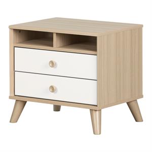 yodi 2-drawer nightstand-soft elm and pure white-south shore