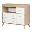 Yodi Changing Table with Drawers-Soft Elm and Pure White-South Shore