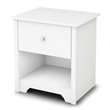 Set of 6 Drawer Double Dresser and 1 Drawer Nightstand with Matte Nickel Handles