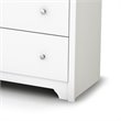 Set of 6 Drawer Double Dresser and 1 Drawer Nightstand with Matte Nickel Handles