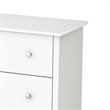 Set of 6 Drawer Double Dresser and 1 Drawer Nightstand with Matte Nickel Handles