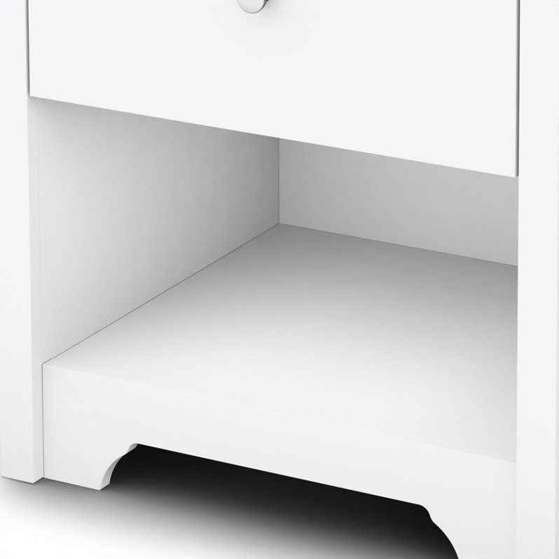 Set of 6 Drawer Double Dresser and 1 Drawer Nightstand with Matte Nickel Handles