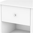 Set of 6 Drawer Double Dresser and 1 Drawer Nightstand with Matte Nickel Handles