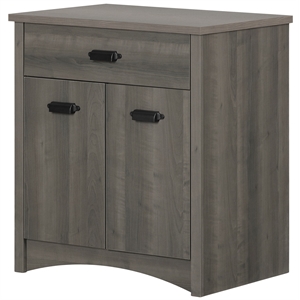 Set of Desk and 1 Printer Cabinet-Gray Maple-South Shore