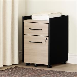 kozack 2-drawer mobile file cabinet-soft elm and matte black