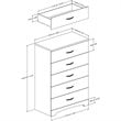 South Shore Maddox 5 Drawer Wood Chest Pure Black