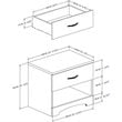 South Shore Step One 1 Drawer Wood Nightstand in Pure Black