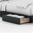 South Shore Maddox Queen 2 Drawer Storage Platform Bed in Pure Black