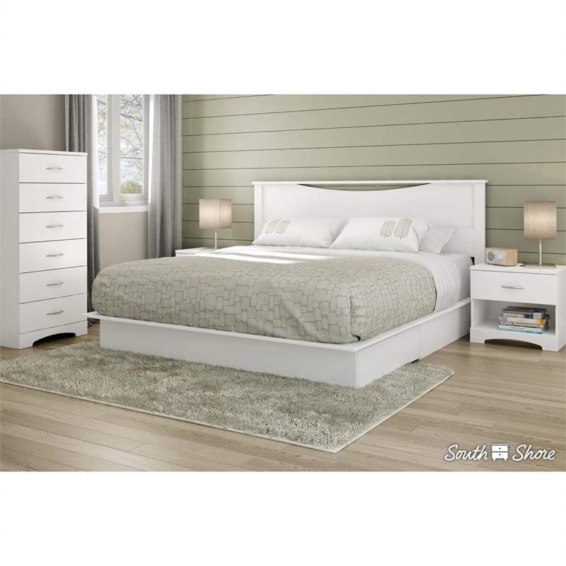 South Shore Maddox Contemporary Full / Queen Panel Headboard in Black