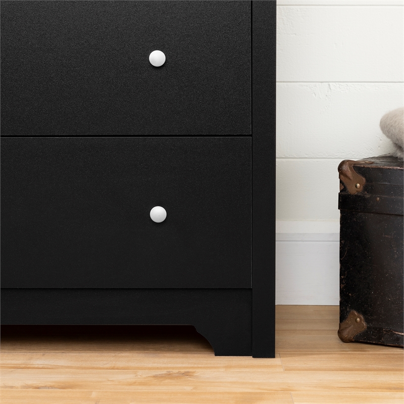South Shore Breakwater 5 Drawer Chest in Pure Black Finish