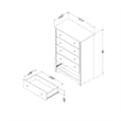 South Shore Breakwater 5 Drawer Chest in Pure Black Finish