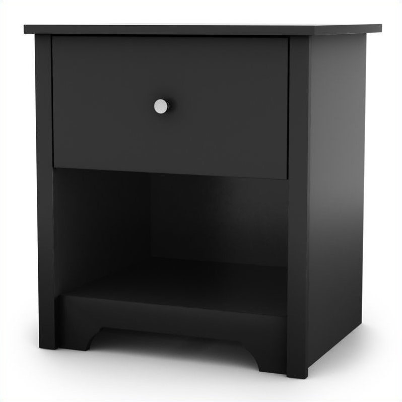 South Shore Breakwater Nightstand in Pure Black 3170062