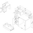 Crea Craft Table with Hutch-Pure White-South Shore