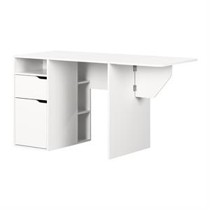 crea expandable craft table-pure white-south shore