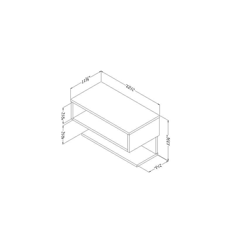 Sazena Floating Nightstand-Gray Oak-South Shore