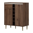 Hype Buffet with Storage-Natural Walnut and Faux Carrara Marble-South Shore