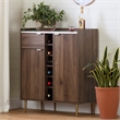 Hype Buffet with Storage-Natural Walnut and Faux Carrara Marble-South Shore
