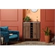 Hype Buffet with Storage-Natural Walnut and Faux Carrara Marble-South Shore