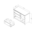 Cotton Candy 3-Drawer Dresser with Baskets-Blueberry-South Shore