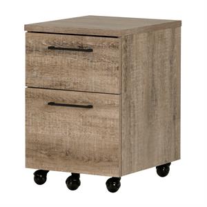 Interface 2-Drawer Mobile File Cabinet-Weathered Oak-South Shore