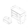 Balka 3-Drawer Dresser with Baskets-Pure White-South Shore