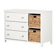 Balka 3-Drawer Dresser with Baskets-Pure White-South Shore