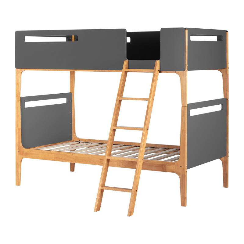 Bebble Modern Bunk Beds-Charcoal Gray-South Shore
