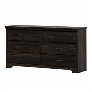 versa 6-drawer double dresser-rubbed black-south shore