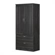 South Shore Acapella Engineered Wood Wardrobe Armoire in Gray Oak