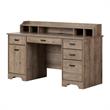 Versa Computer Office Desk with Power Bar-Weathered Oak-South Shore