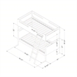 South Shore Bebble Modern Twin Over Twin Bunk Bed in Pure White