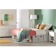 South Shore Flexible Engineered Wood Bed with Storage and Baskets in Pure White