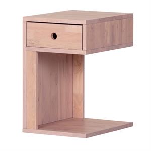 sweedi solid wood 1-drawer nightstand-pink wood-south shore