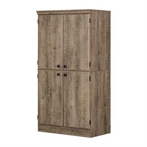 Morgan 4-Door Storage Cabinet-Weathered Oak-South Shore