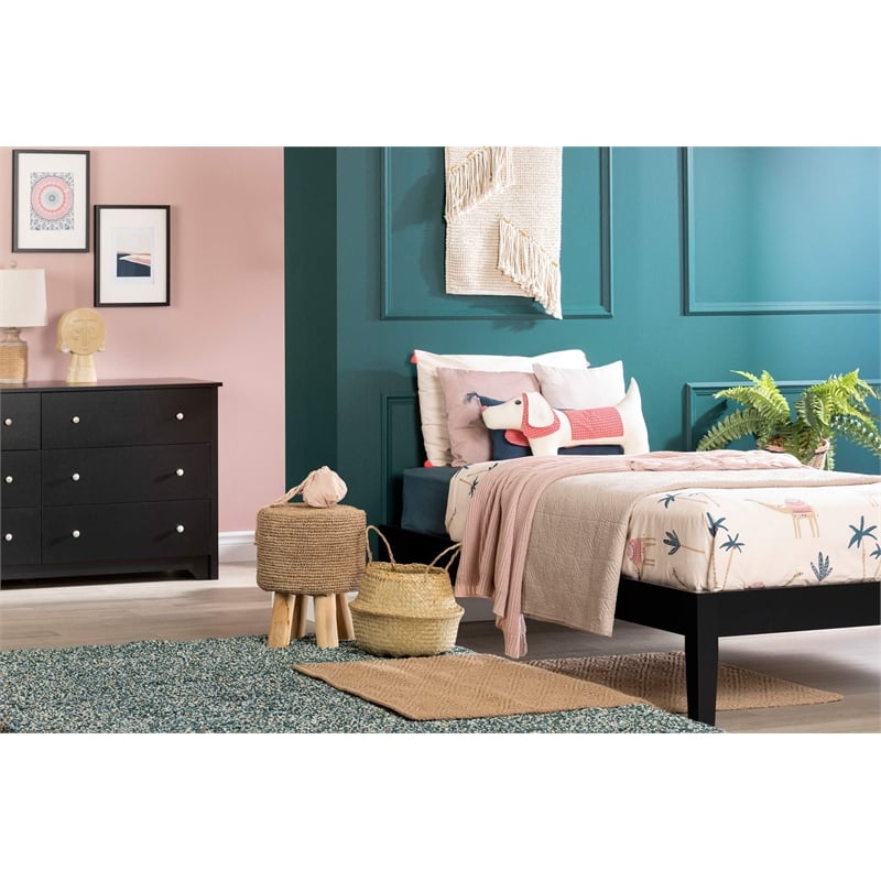 South Shore Vito Platform Bed in Black