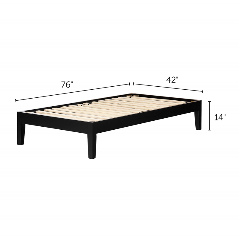 South Shore Vito Platform Bed in Black