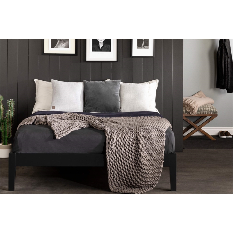 South Shore Vito Platform Bed in Black