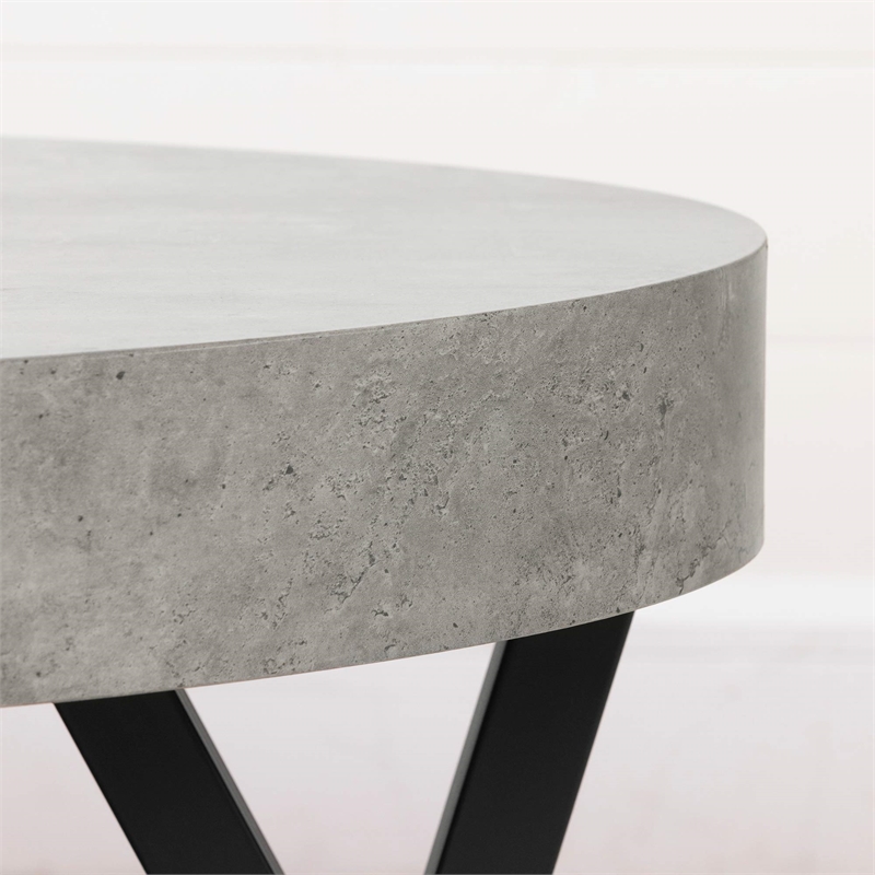 City Life Coffee Table-Concrete Gray and Black-South Shore