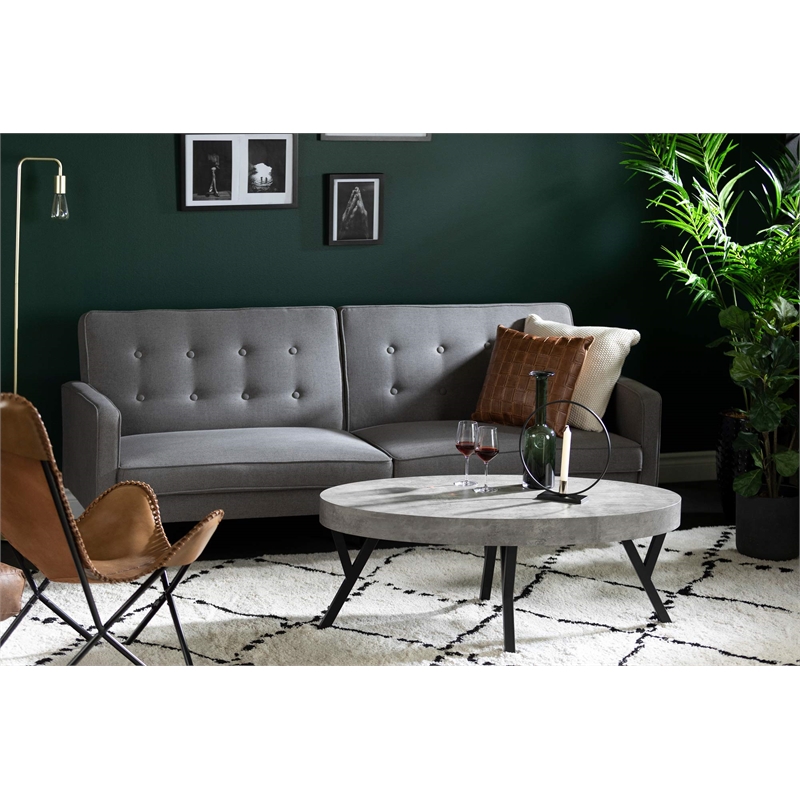 City Life Coffee Table-Concrete Gray and Black-South Shore